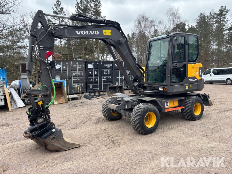 Grävmaskin Volvo EW60E med tiltrotator & redskap