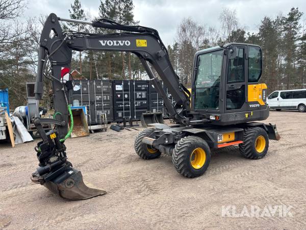 Grävmaskin Volvo EW60E med tiltrotator & redskap