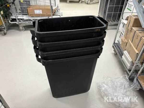 Svarta papperskorgar 4st 