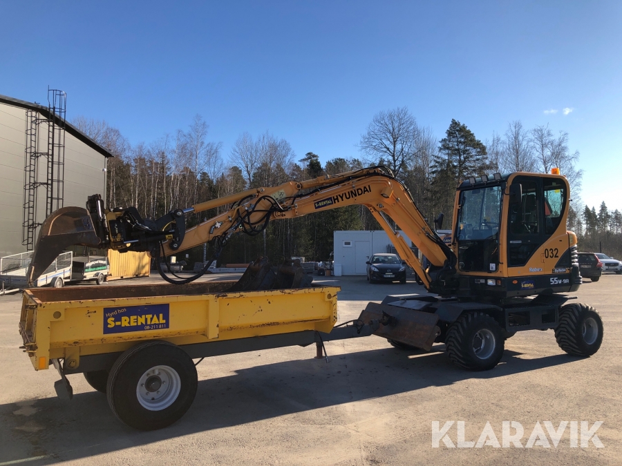 Hjulgrävare Hyundai 55w-9A med kärra