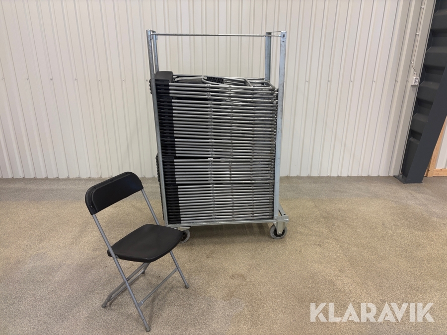 Fällbara stolar med vagn , 43st