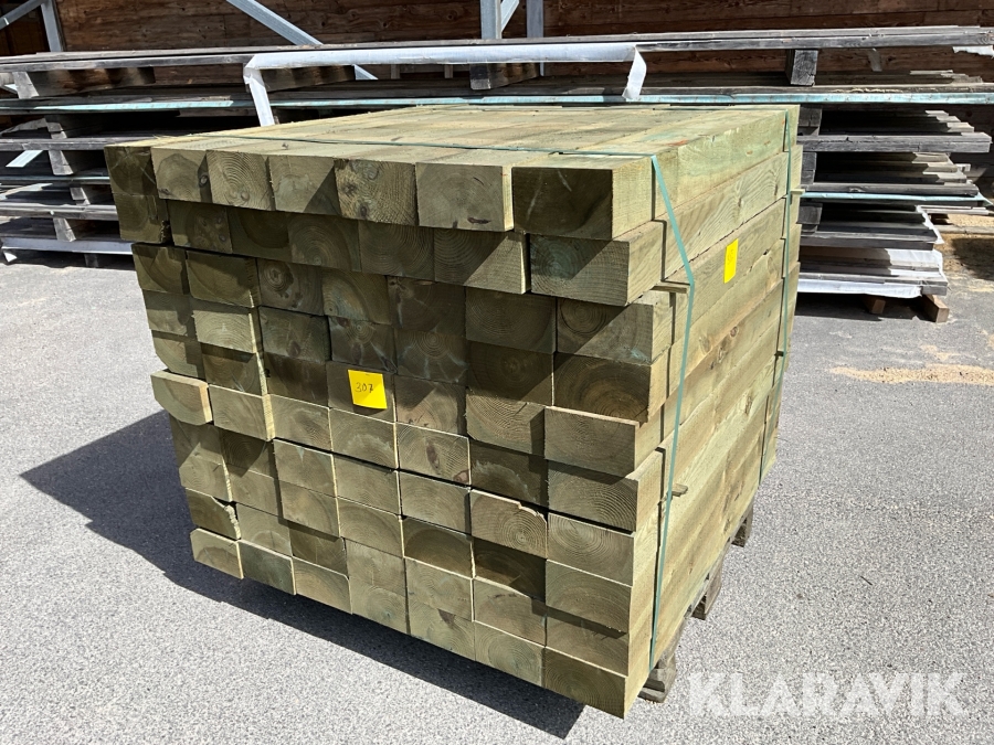 Virkespaket trädgårdsblock tryckimpregnerat nytt 100x175 84löpmeter