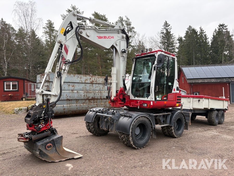 Grävmaskin Takeuchi TB295W vagn med redskap