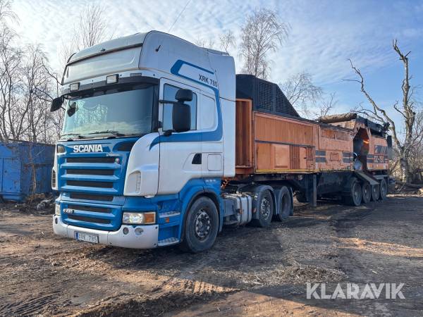 Dragbil Scania R 420 med Flismaskin Doppstadt DZ-750 Kombi