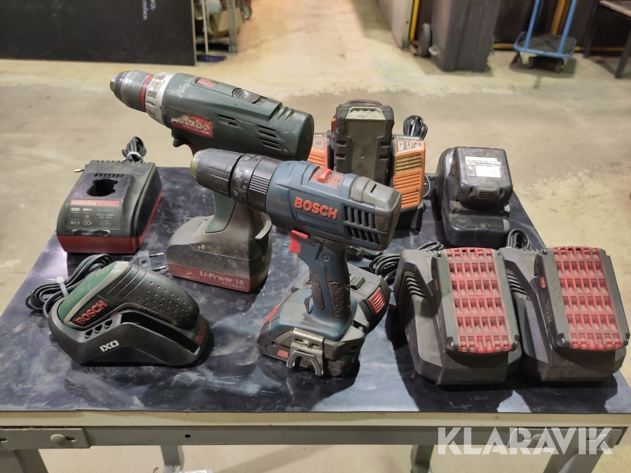 Parti skruvdragare och batterier Bosch, Metabo