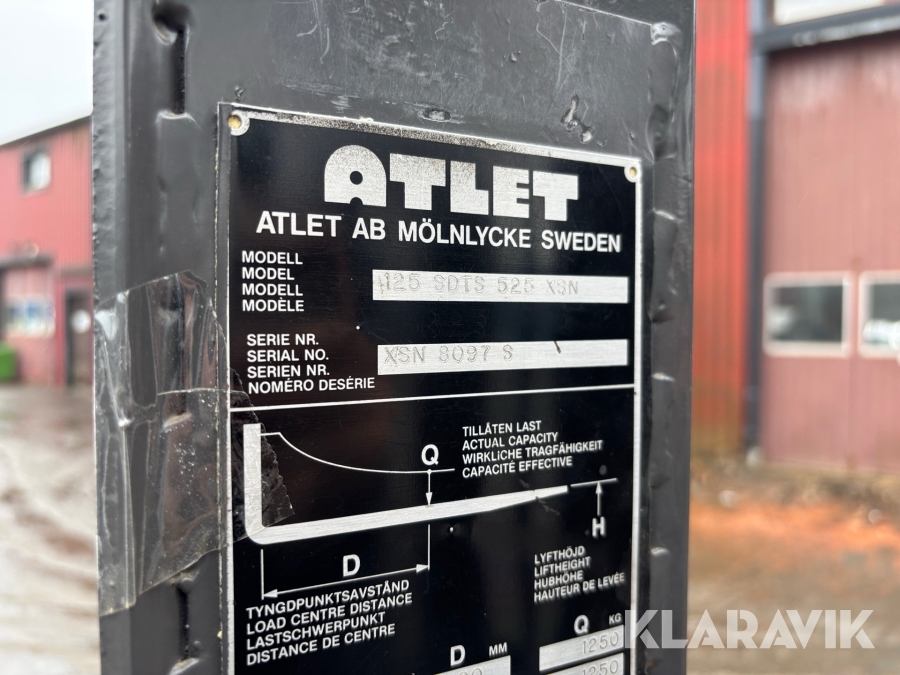Sittstaplare Atlet 125SDTS525XSN, Härryda, Klaravik auktione