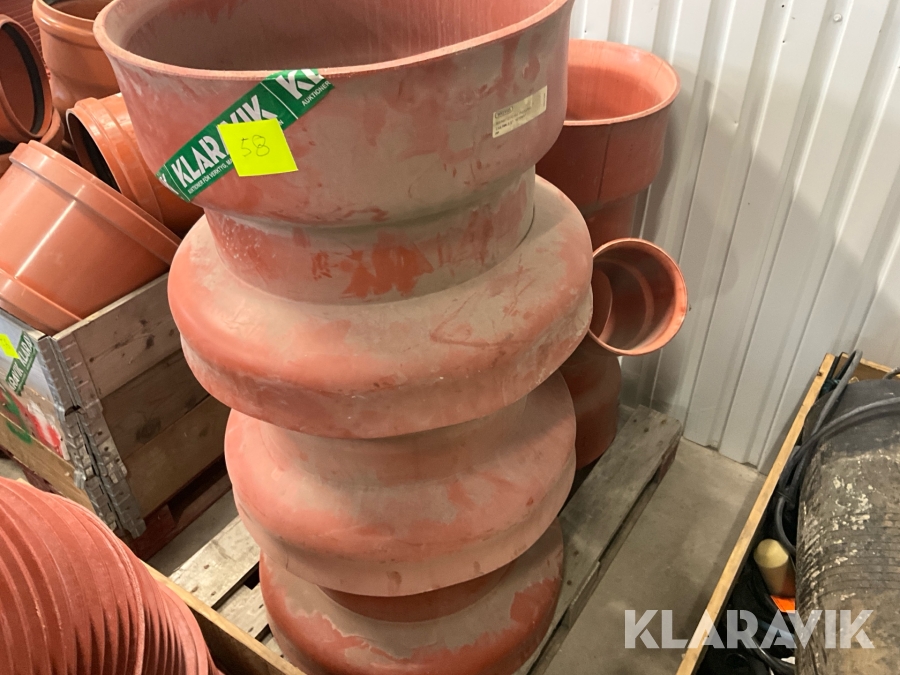 Parti övergångar till betongrör 3 st samt ett grenrör