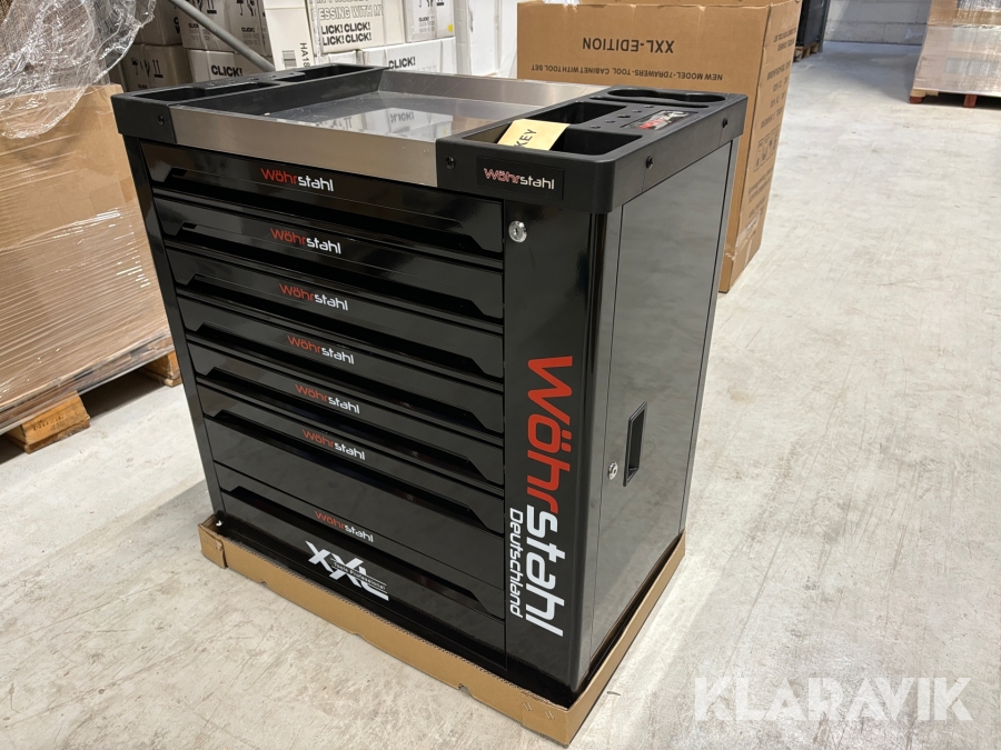 Verkstadsvagn 7 lådor fyllda med verktyg Wöhrstal