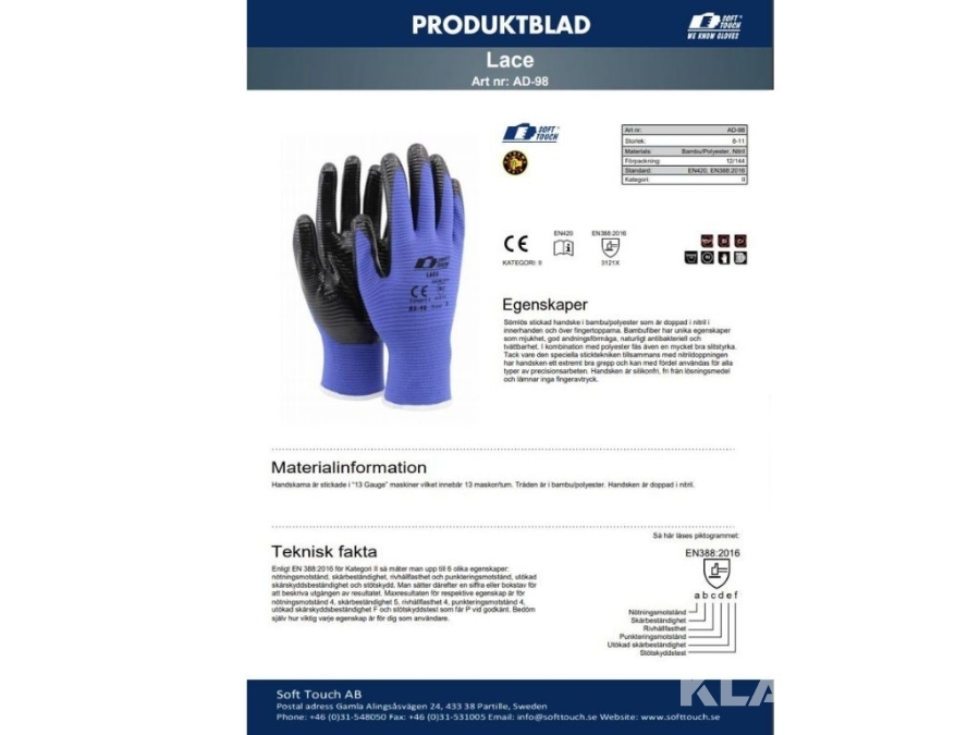Nitrildoppade handskar 432 par Soft Touch ® Lace