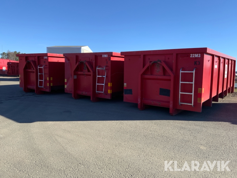 Lastväxlarcontainer 3st Nordcon SCH22 22m3 / 3st