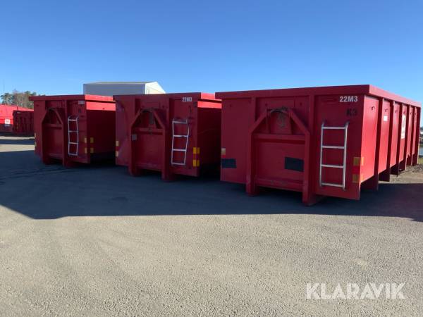 Lastväxlarcontainer 3st Nordcon SCH22 22m3 / 3st