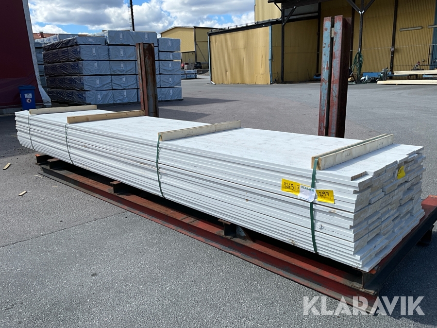 Virkespaket ytterpanel målad vit 22x170 554löpmeter