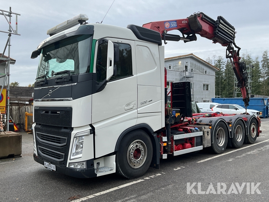 Kranväxlare Volvo FH 12.8 med kran HMF 3220-K6 och Joab L20-5200 växlare