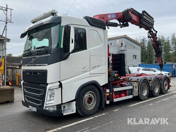 Kranväxlare Volvo FH 12.8 med kran HMF 3220-K6 och Joab L20-5200 växlare