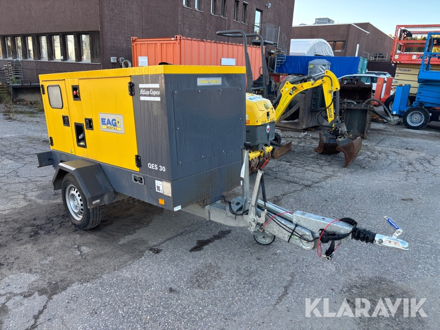 Generator Atlas Copco QES 30 med släp 80km/h