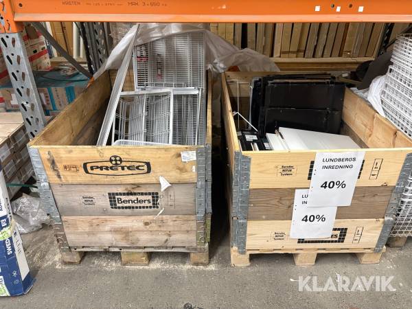 Diverse inredning till Lundbergs hyllsystem