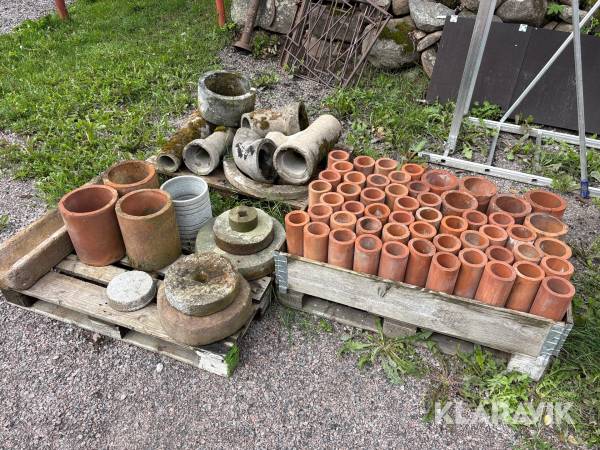 Betongrör & tegelrör 3st pall