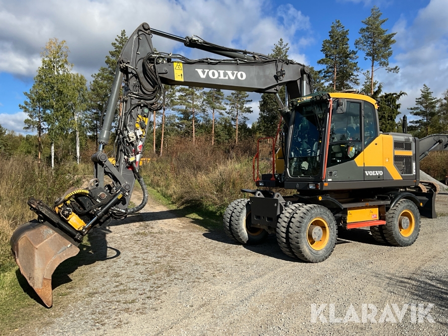 Grävmaskin Volvo EW160E med tiltrotator och skopa