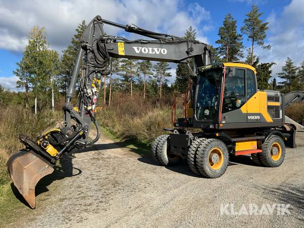 Grävmaskin Volvo EW160E med tiltrotator och skopa