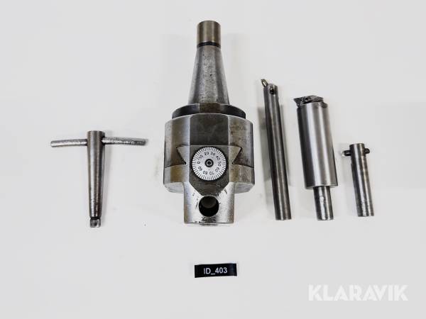 Ställbart Ursvarvningsvertyg/aborrhuvud (ISO40), utbytbar svarvbom, T-nyckel