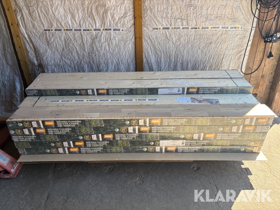 Parkettgolv Beijer Raw Oak Rustic White Slipbart 64kvm