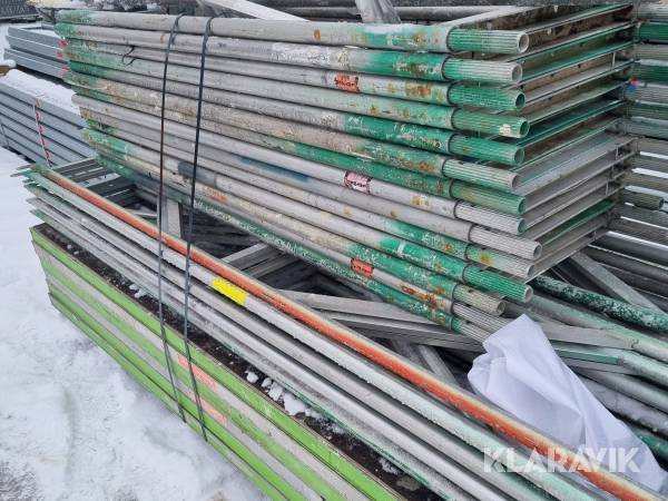 Aluminiumram Layher/Allfix 18x6m med väggfästen