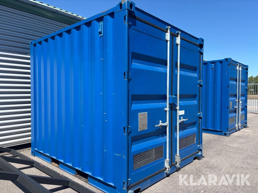 Container 2 st med plåttak och El-hydraulisk vinschutrustning för skytteldrift