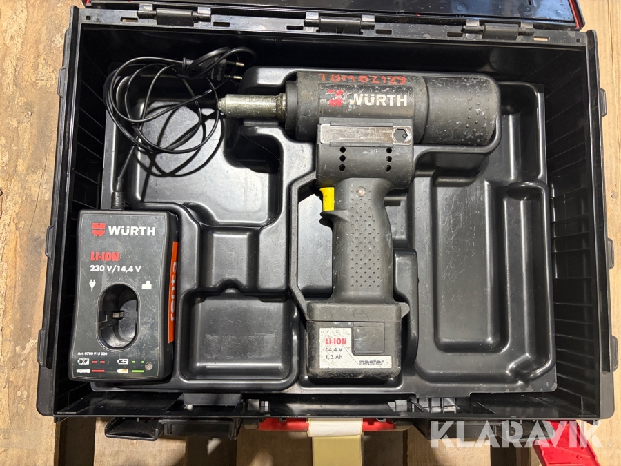Popnitmaskin Würth ANG14 med batteri och laddare