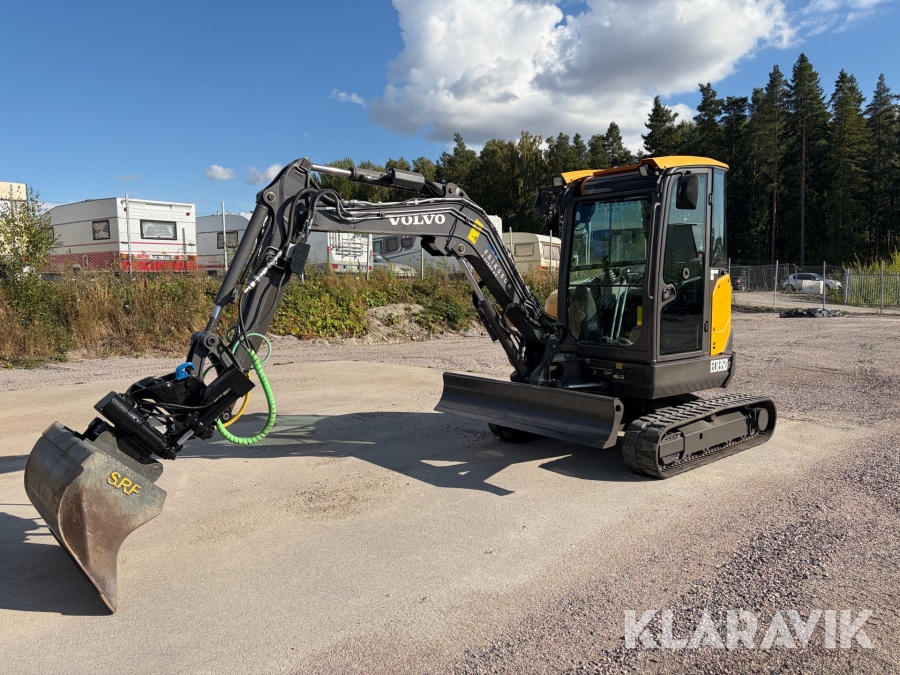 Grävmaskin Volvo ECR35D med tiltrotator och 3 st skopor