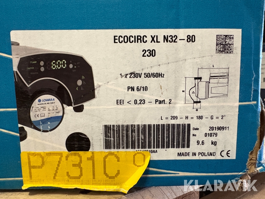 Cirkulationspump Lowara EcoCirc XL N32-80