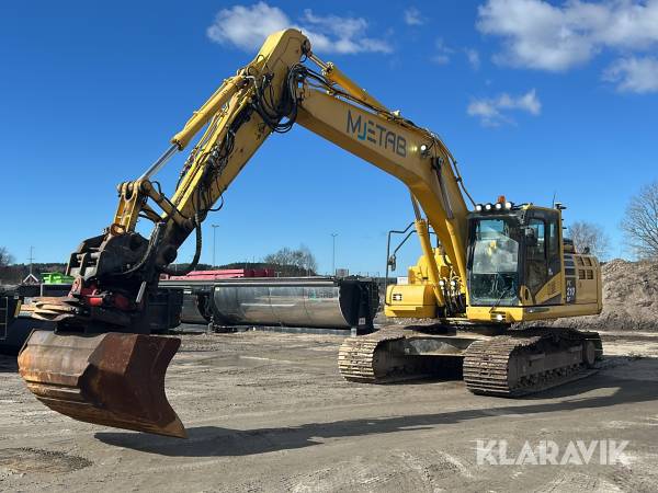 Grävmaskin Komatsu PC 210 LC med grävsystem, rotator m grip & 6 redskap