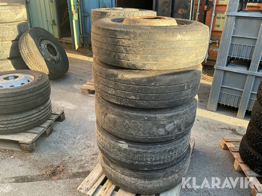 Släpvagnshjul 265/70-19,5 Sailun 5st