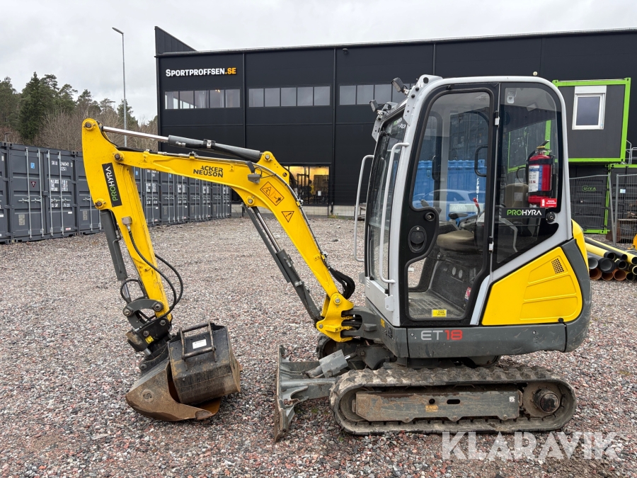 Grävmaskin Wacker Neuson ET18 med 3 redskap