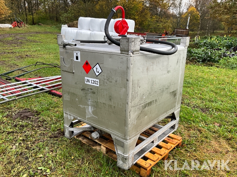 Dieseltank GWS Finncont rostfri, 1000 L