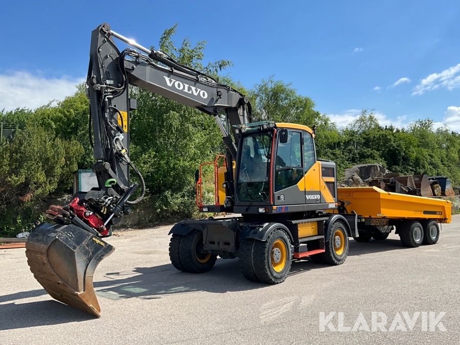Grävmaskin Volvo EWR150E med Rototilt, Randex-vagn och redskap