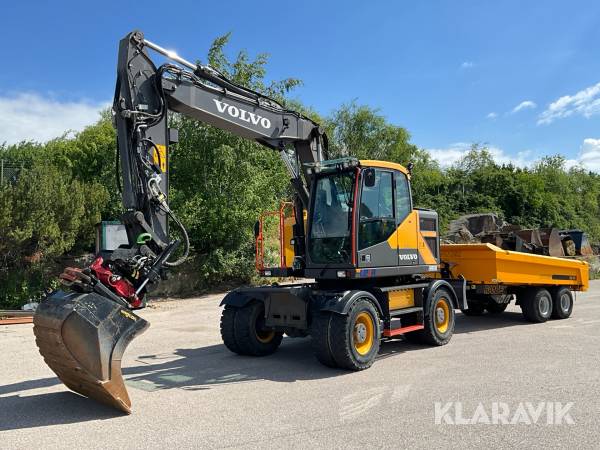 Grävmaskin Volvo EWR150E med Rototilt, Randex-vagn och redskap