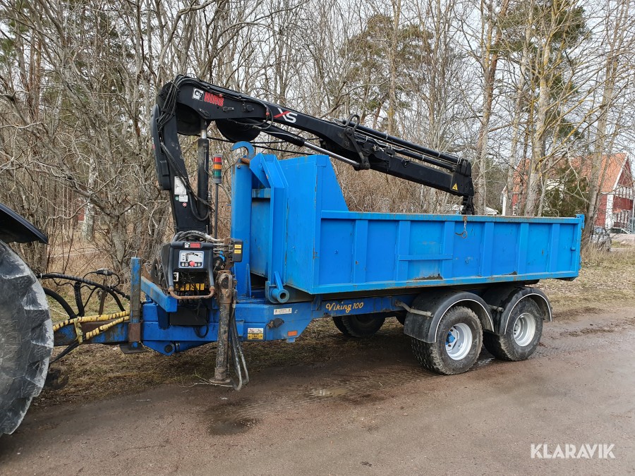 Lastväxlarvagn Viking med kran HIAB & 2 flak med tillbehör