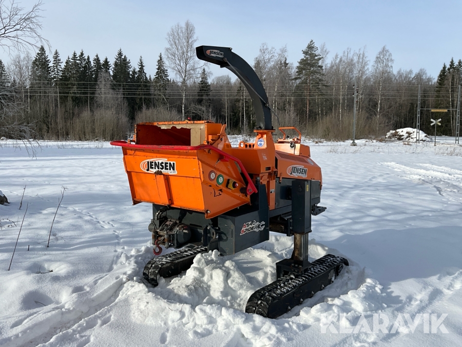 Fjärrstyrd flistugg Jensen A540 Spider med högtippandesläp