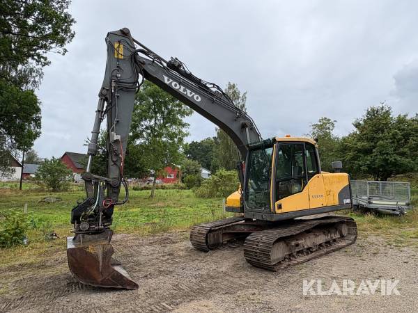 Grävmaskin Volvo EC140CL med grävskopa och planeringskopa S60