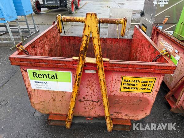 Materialbask Starke Arvid 1500 Kg/1100 Liter kedjetömmande med kroktorn