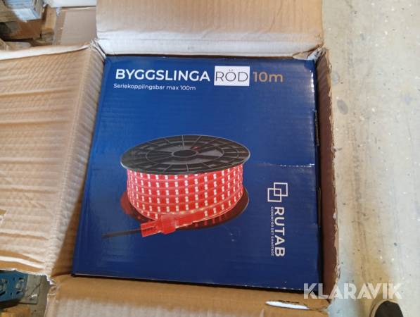Parti Byggslinga LED Rutab Röd 10m 45st