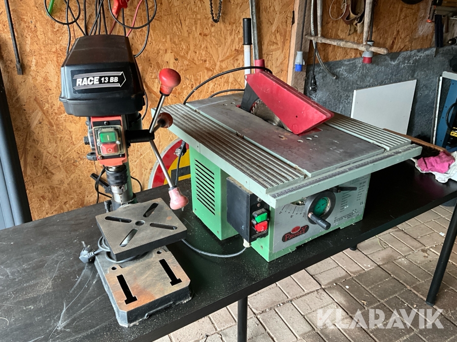 Pelarborrmaskin och bordsåg