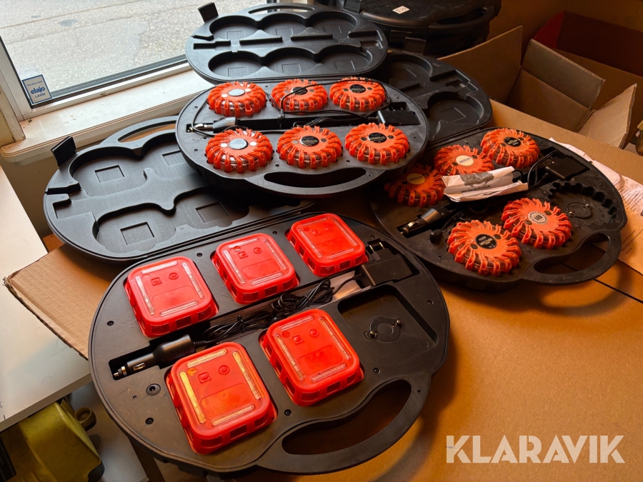 Varningslampor uppladdningsbara 3 st väskor