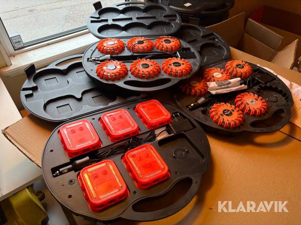 Varningslampor uppladdningsbara 3 st väskor