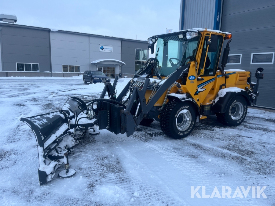 Hjullastare/Redskapsbärare Wille 355B med vikplog, gafflar & skopa