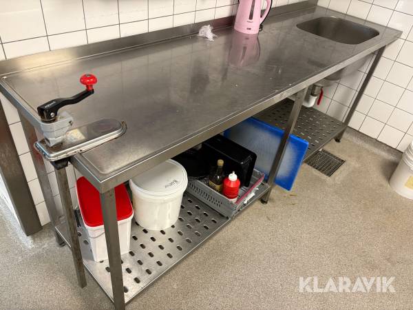 Rostfri diskbänk