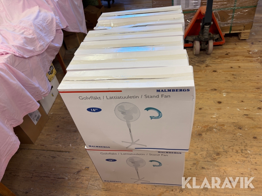Parti med golvfläktar Malmbergs 16” 12 st