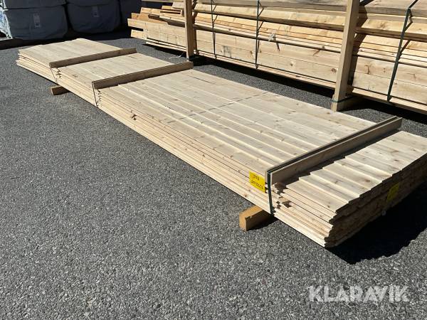 Virkespaket panel gran finsågad yta 22x95 475löpmeter