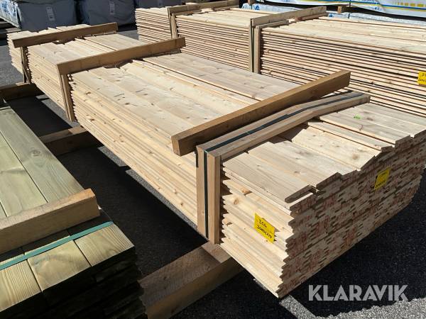 Virkespaket panel gran finsågad yta 22x120 605löpmeter