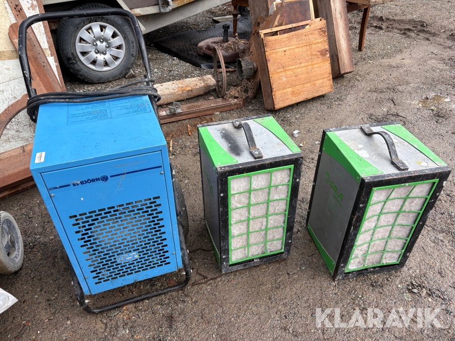  Avfuktare 1st  fläktar 2 st